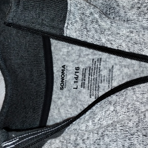 Boys Sonoma 1/4 zip Sweater Dark Gray/Light Gray (SZ L 14/16) - Excellent Cond!! - Picture 3 of 7